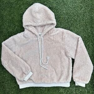 Anthropologie Sunday Nanette Sherpa Hoodie Cozy Jersey Lined Fleece Sweatshirt S